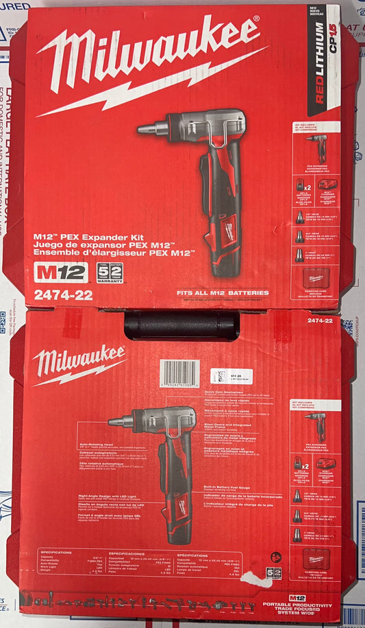 Milwaukee M12 Pex Expander Kit. Model #2474-22