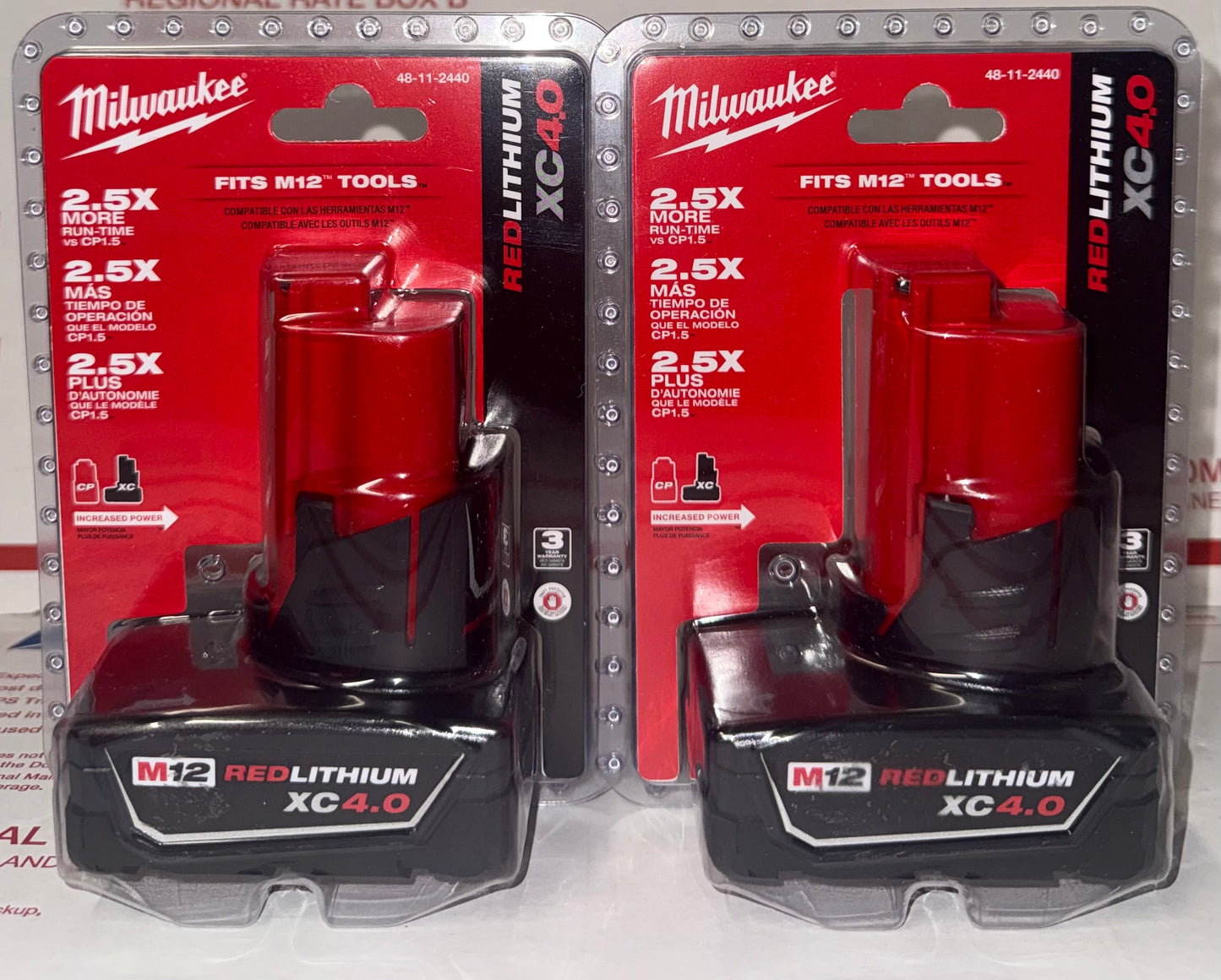 Milwaukee M12 XC4.0 Battery Set of 2! Model #48-11-2440(X2)