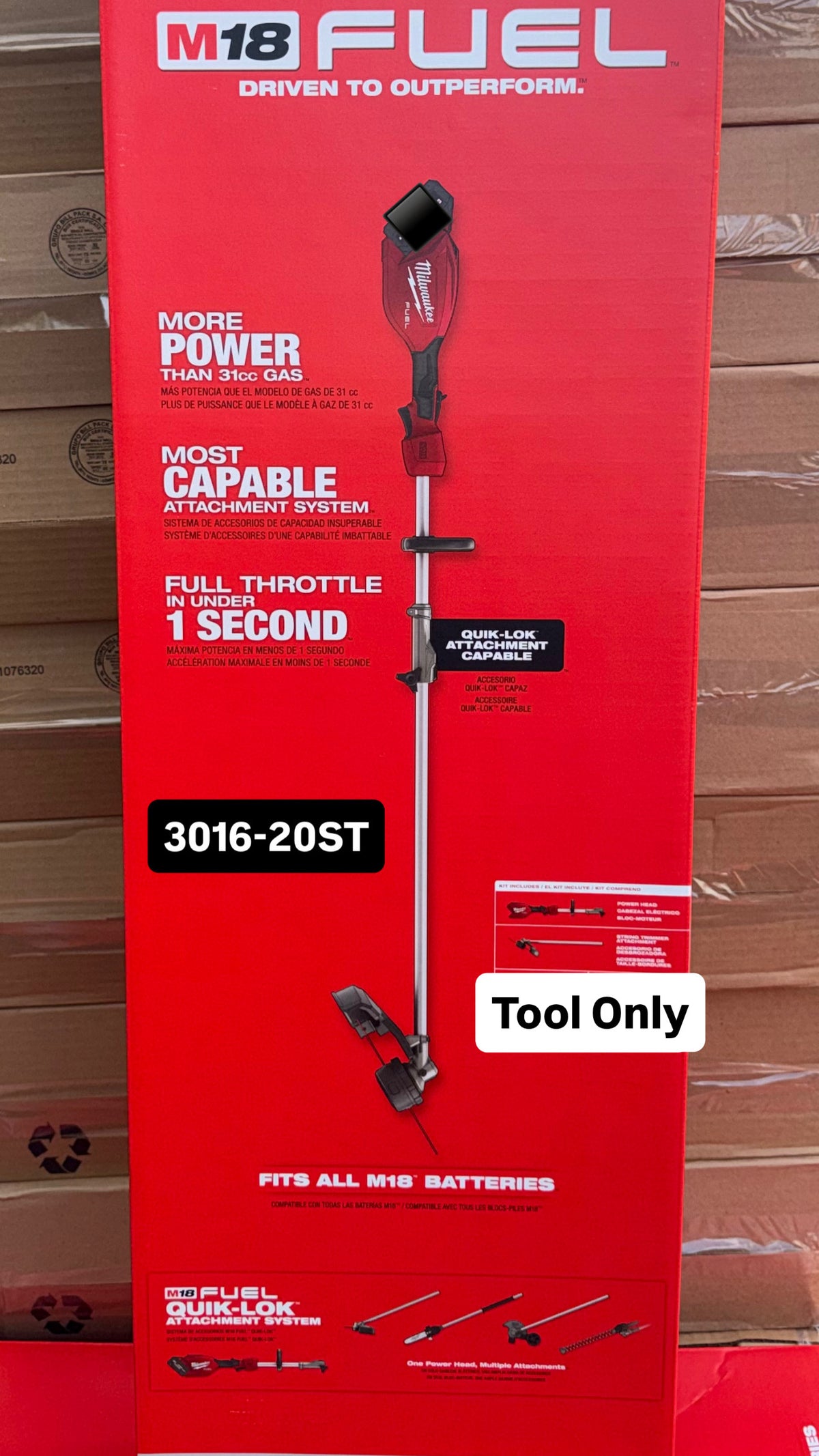 Milwaukee M18 Fuel 16in Quik-Lok String Trimmer. Model #3016-20ST