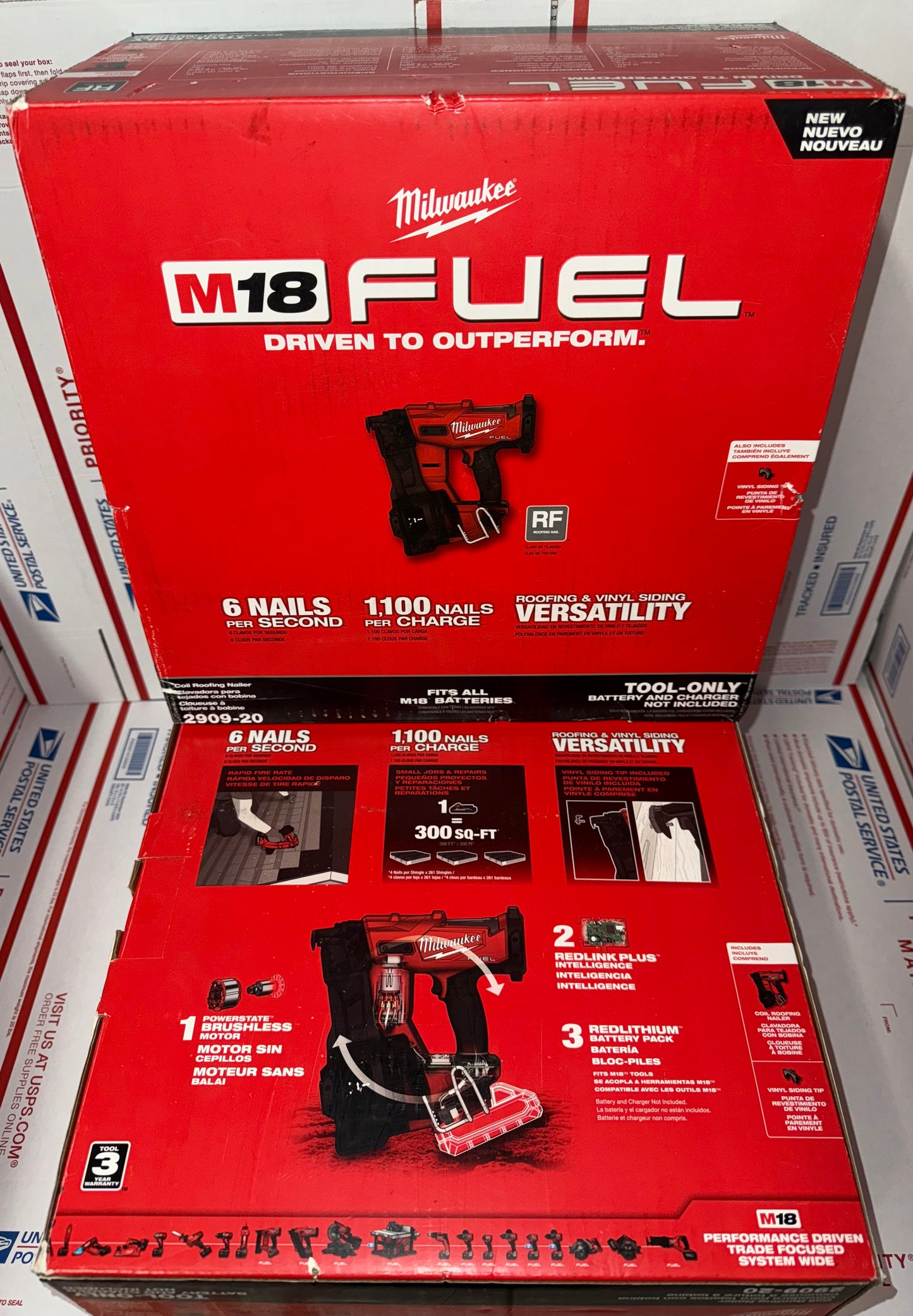 Milwaukee M18 Fuel Coil Roofing & Siding Nailer. Model #2909-20
