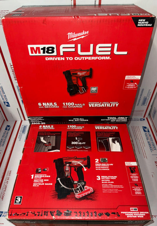 Milwaukee M18 Fuel Coil Roofing & Siding Nailer. Model #2909-20