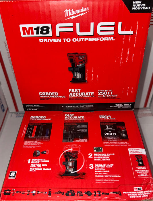 Milwaukee M18 Fuel Compact Router. Tool Only. Model #2723-20
