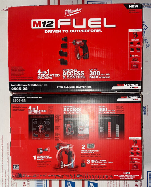 Milwaukee M12 Fuel Installation Drill/Driver Kit. Model #2505-22
