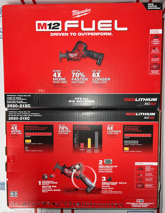 Milwaukee M12 Fuel Hackzall Recip Saw Kit. Model #2520-21XC