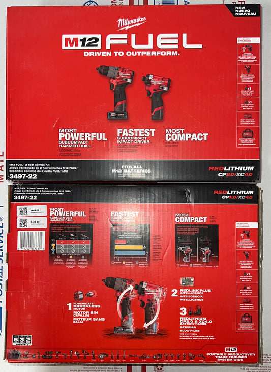 Milwaukee M12 Fuel 2-Tool Combo Kit. Model #3497-22