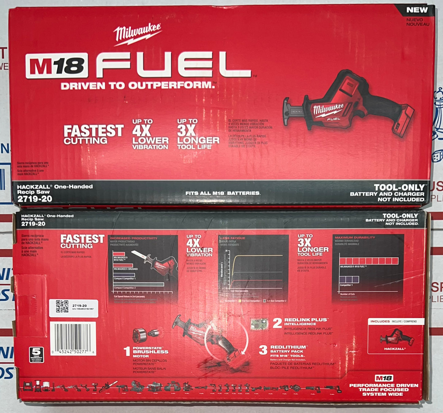 Milwaukee M18 Fuel Hackzall One Handed Recip Saw. Model #2719-20