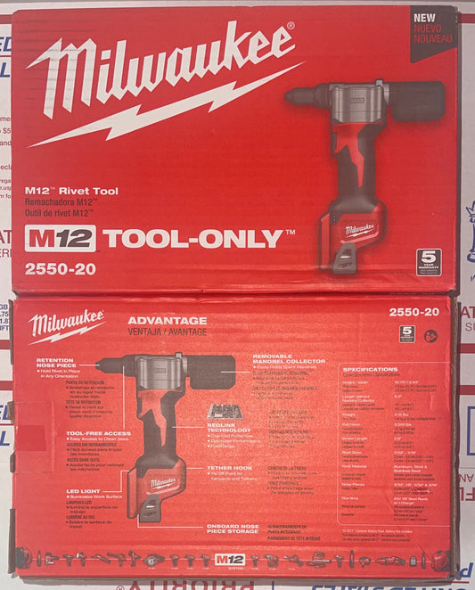Milwaukee M12 Rivet Tool. Model #2550-20