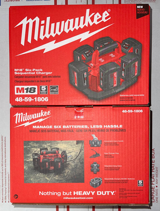 Milwaukee M18 Six-Pack Sequential Charger. (No Batteries Included) Model #48-59-1806