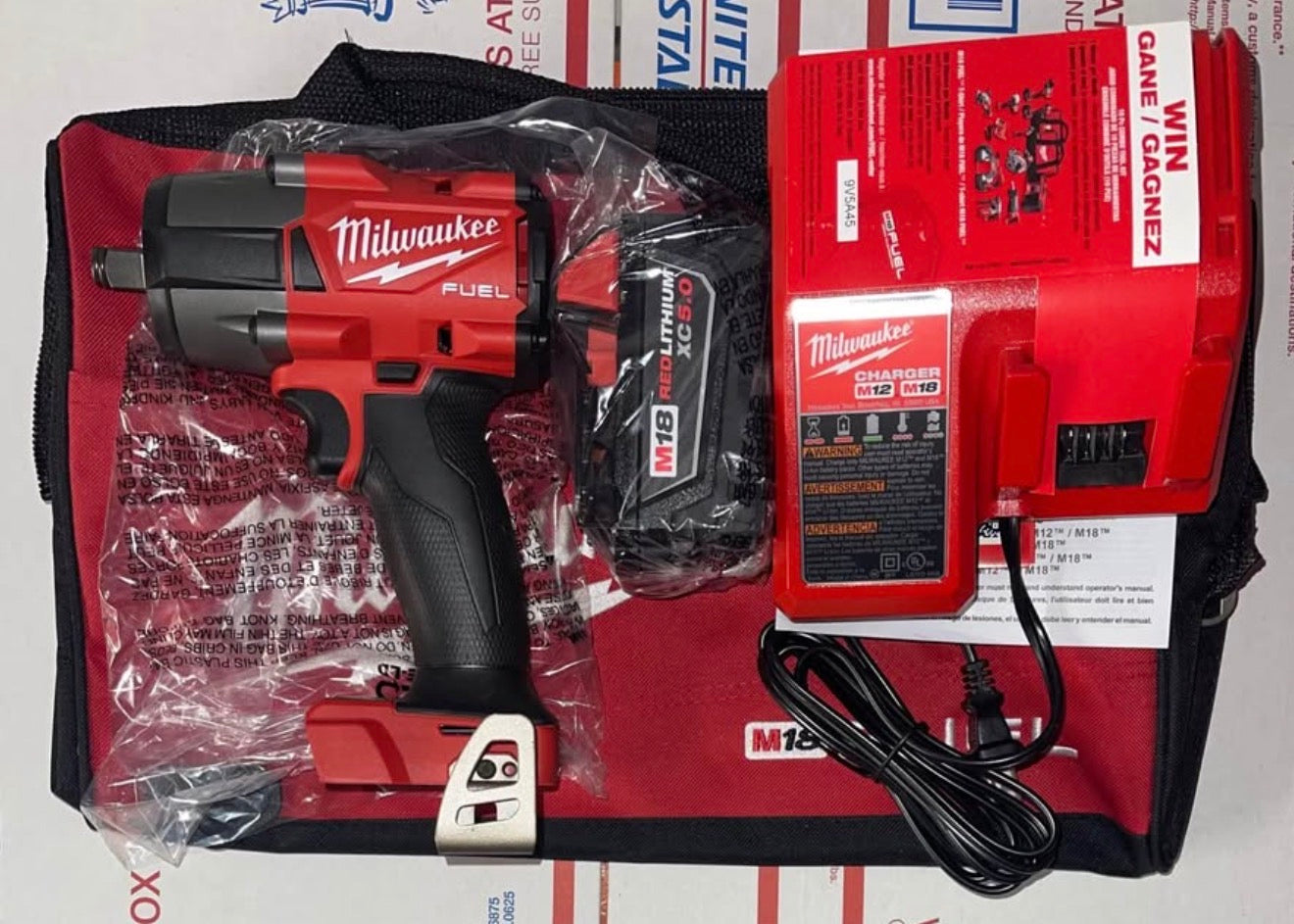 Milwaukee M18 Fuel 1/2” Mid Torque Impact Wrench Kit. Model #2962-21