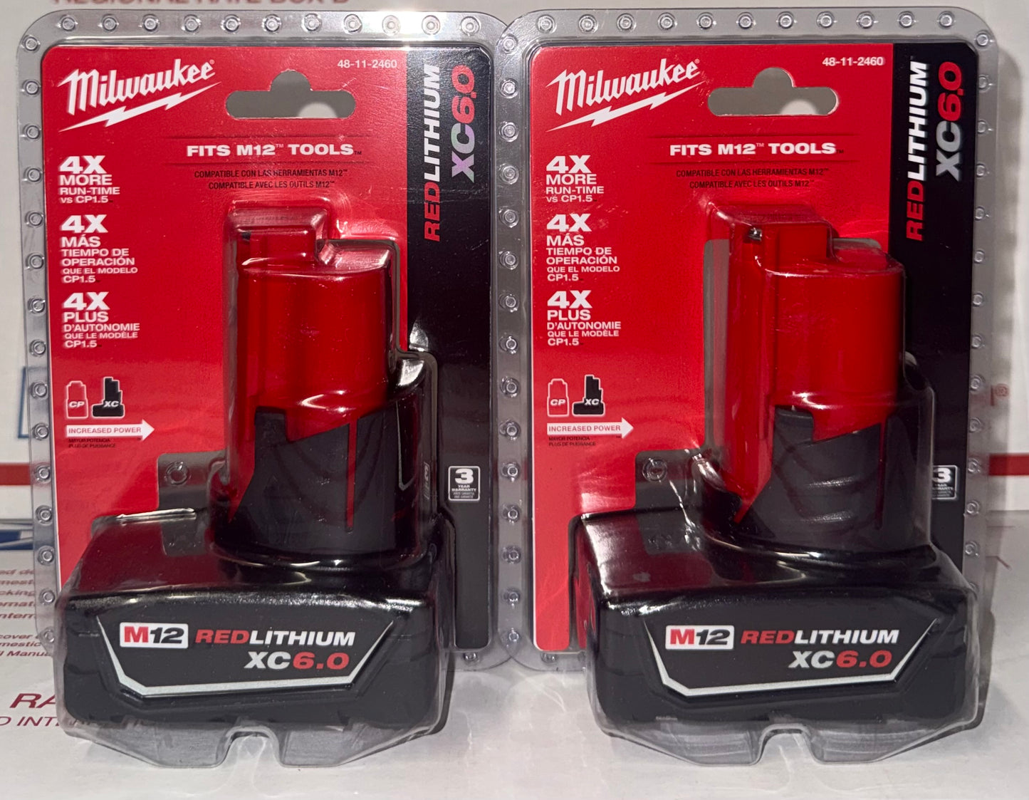 Milwaukee M12 XC6.0 Battery Set of 2! Model #48-11-2460(X2)