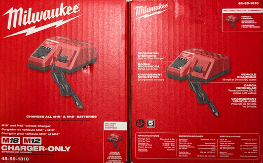 Milwaukee M18/M12 Vehicle/Car Charger. Model #48-59-1810