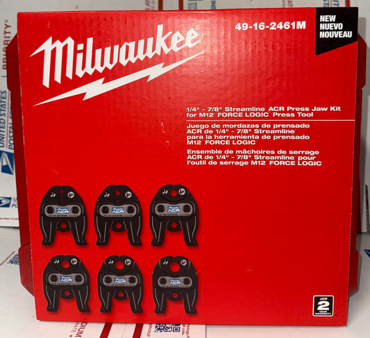 Milwaukee 1/4”-7/8” Streamline ACR Press Jaw Kit for M12 Pro Press (Sold Separately). Model #49-16-2461M.