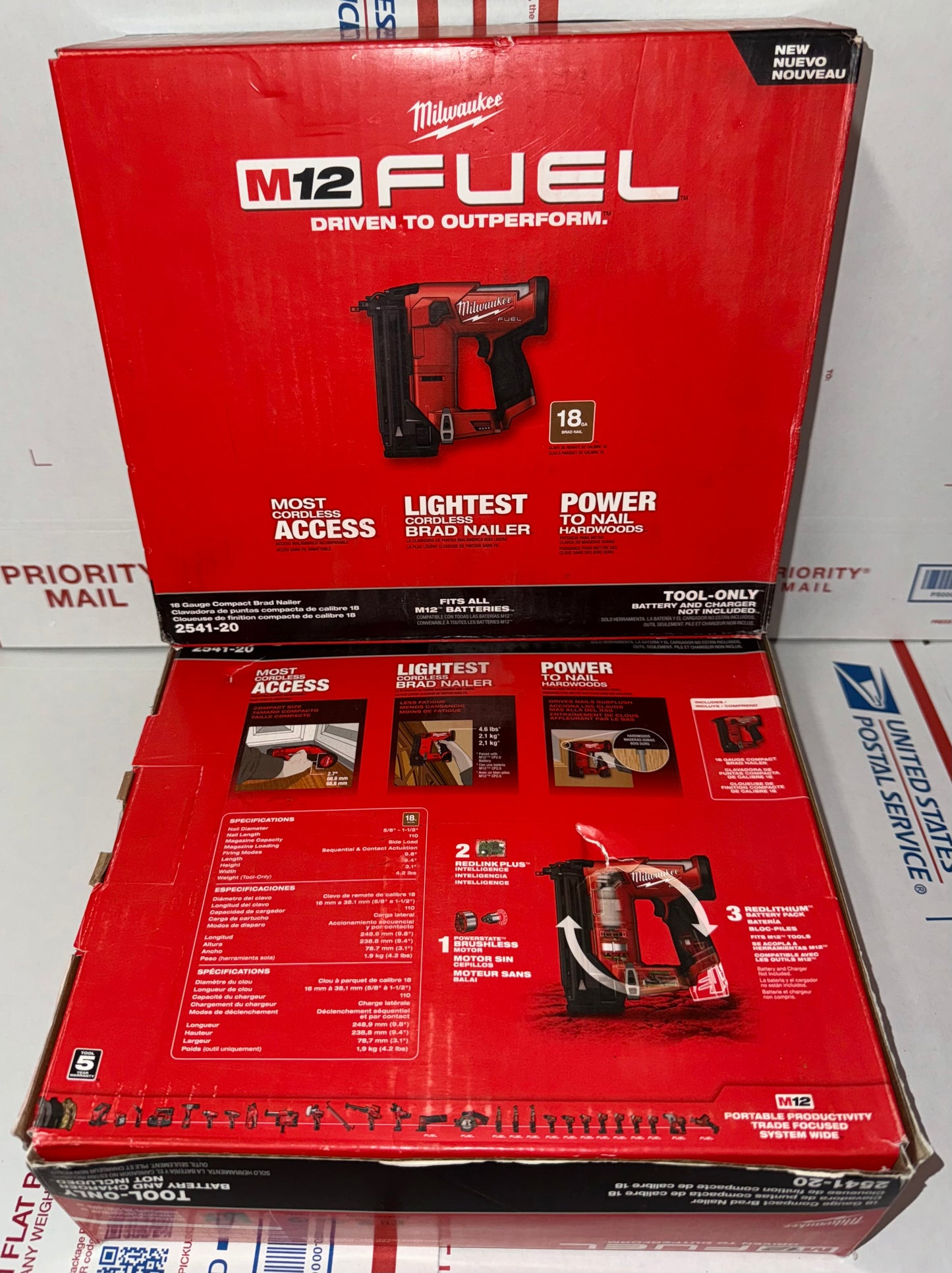 Milwaukee M12 Fuel 18g Compact Brad Nailer. Model #2541-20