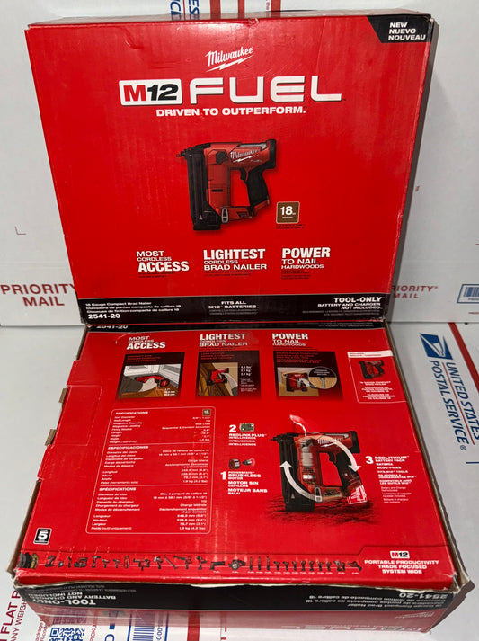 Milwaukee M12 Fuel 18g Compact Brad Nailer. Model #2541-20