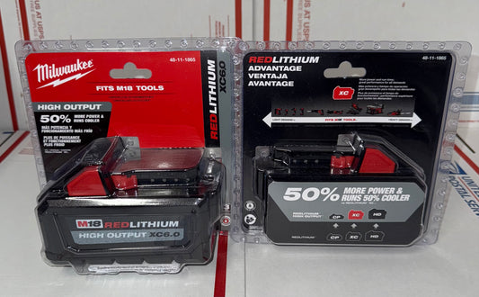 Milwaukee M18 XC6.0 High Output Battery. Model #48-11-1865. (1 Battery)