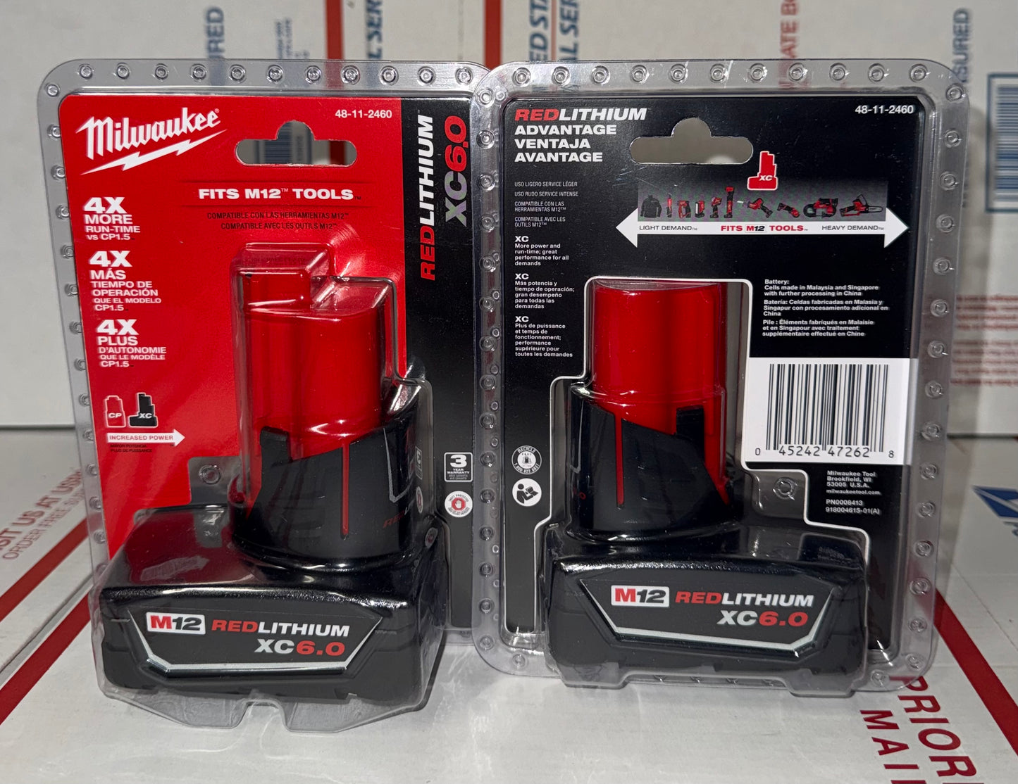 Milwaukee M12 REDLITHIUM XC6.0 Battery. Model #48-11-2460. (1 Battery)