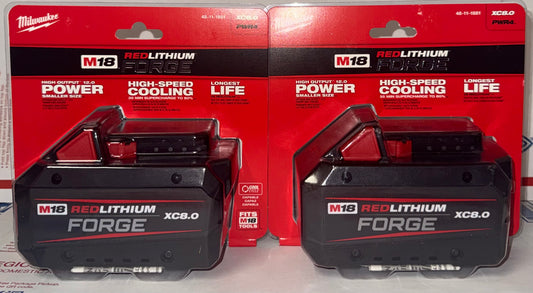 Milwaukee M18 Forge XC8.0 Battery Set of 2! Model #48-11-1881(X2)