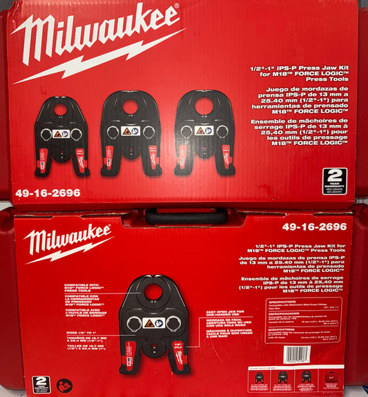Milwaukee 1/2”-1” IPS-P Press Jaw Kit for M18 Pro Press (Sold Separately). Model #49-16-2696