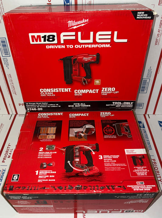 Milwaukee M18 Fuel 18guage Brad Nailer. Model #2746-20