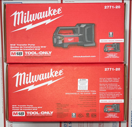 Milwaukee M18 Transfer Pump. Model #2771-20