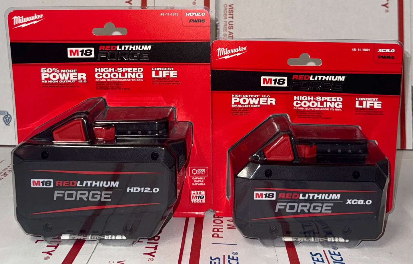 Milwaukee M18 Forge HD12.0 & XC8.0 Bundle! Model #48-11-1813 & 48-11-1881