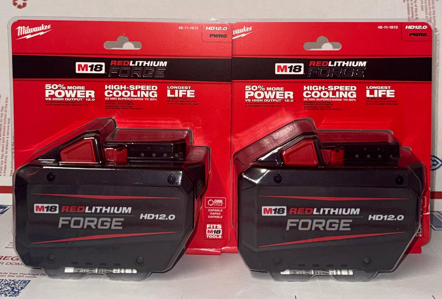 Milwaukee M18 Forge HD12.0 Battery Set of 2! Model #48-11-1813