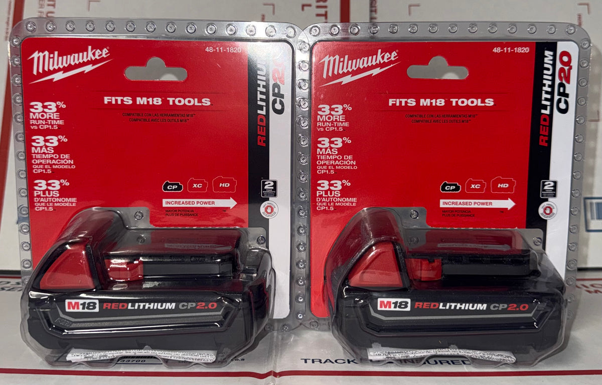Milwaukee M18 CP2.0 Battery Set of 2! Model #48-11-1820(X2)