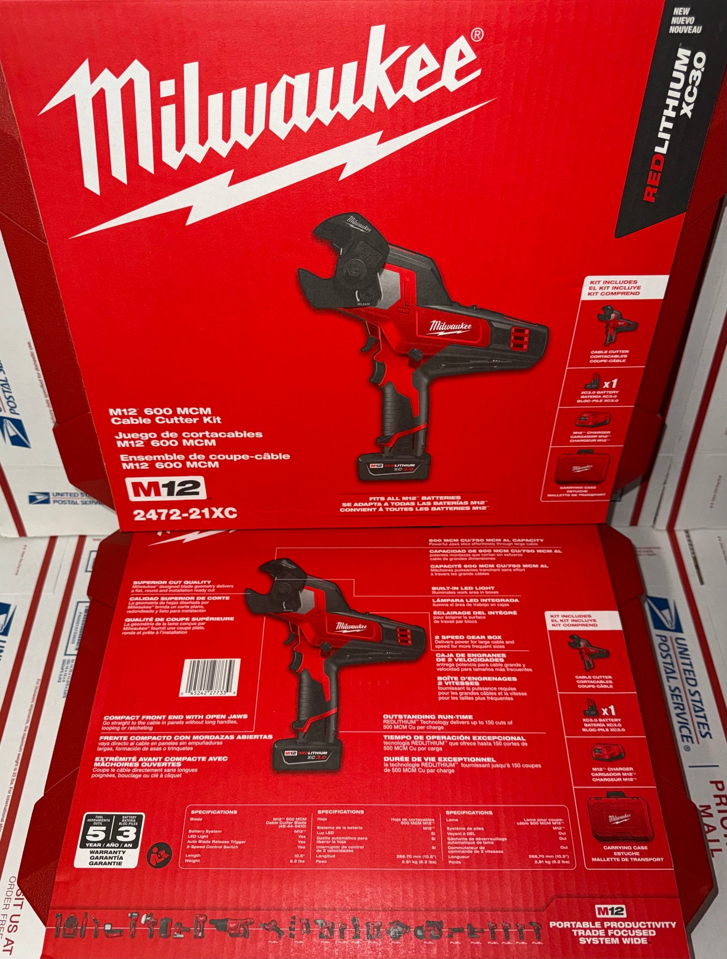 Milwaukee M12 600 MCM Cable Cutter Kit. Model #2472-21XC