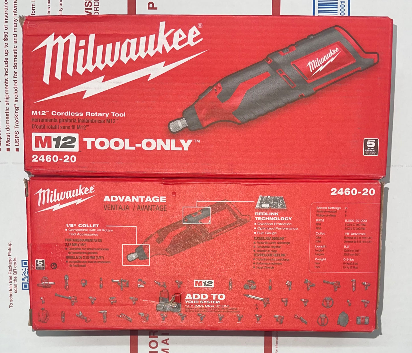 Milwaukee M12 Cordless Rotary Tool. Tool Only. Model #2460-20