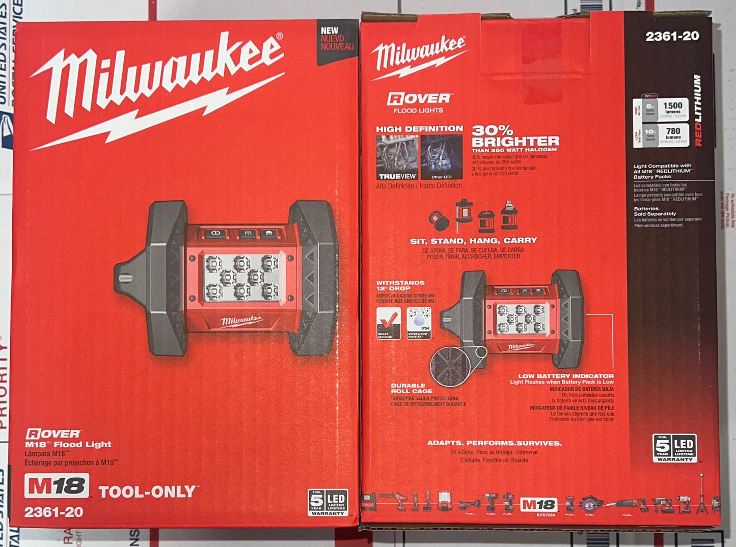 Milwaukee M18 Rover Flood Light. Model #2361-20