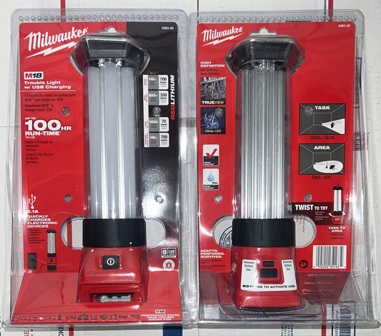 Milwaukee M18 Trouble Light w/ USB Charging. Model #2363-20