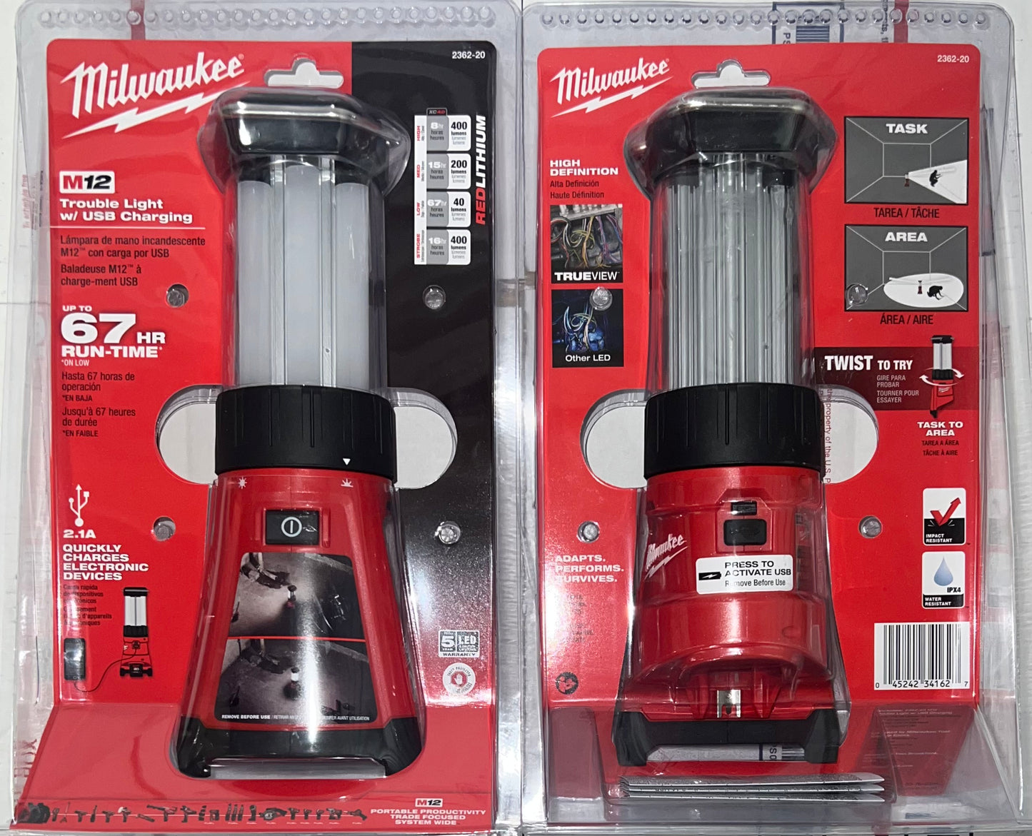 Milwaukee M12 Trouble Light w/ USB Charging. Model #2362-20