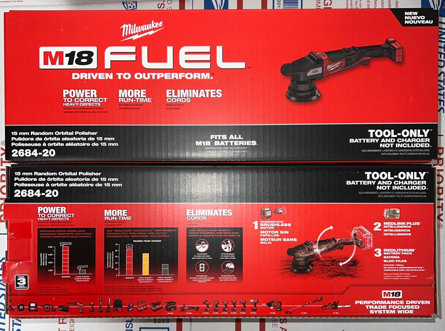 Milwaukee M18 Fuel 15mm Random Orbital Polisher. Model #2684-20