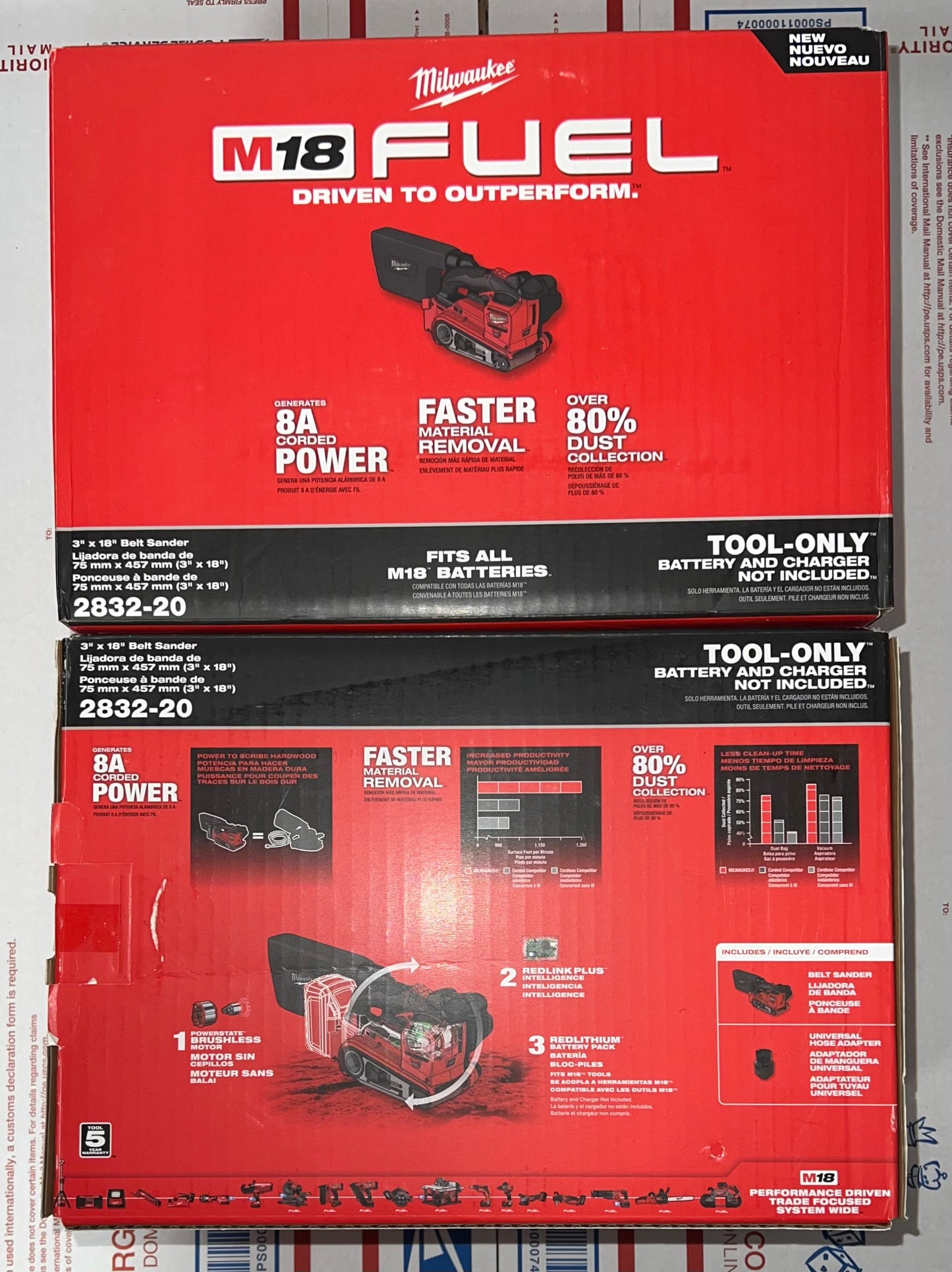 Milwaukee M18 Fuel 3"x18" Belt Sander. Model #2832-20