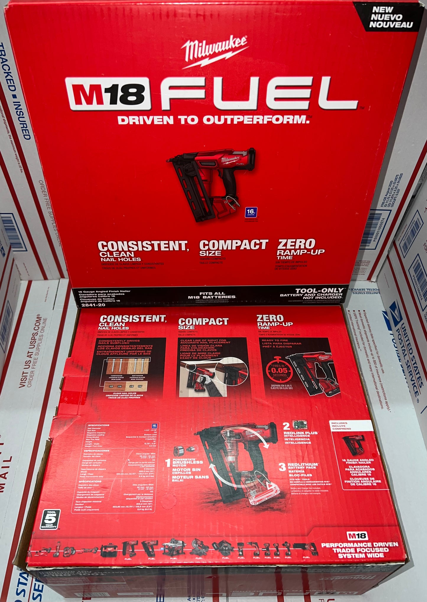 Milwaukee M18 Fuel 16guage Angled Finish Nailer. Model #2841-20